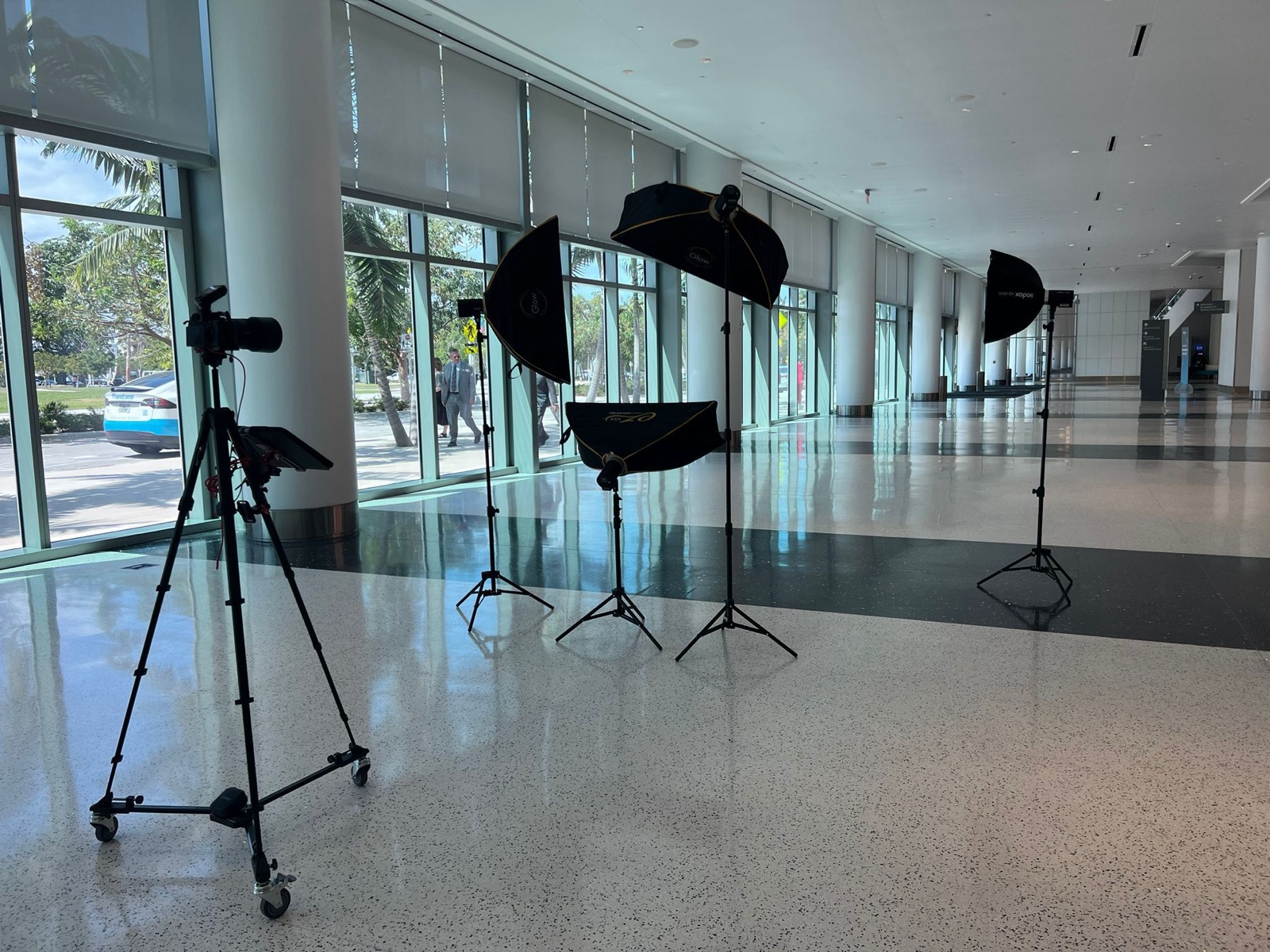 A full lighting setup on a ThatsKrispy shoot