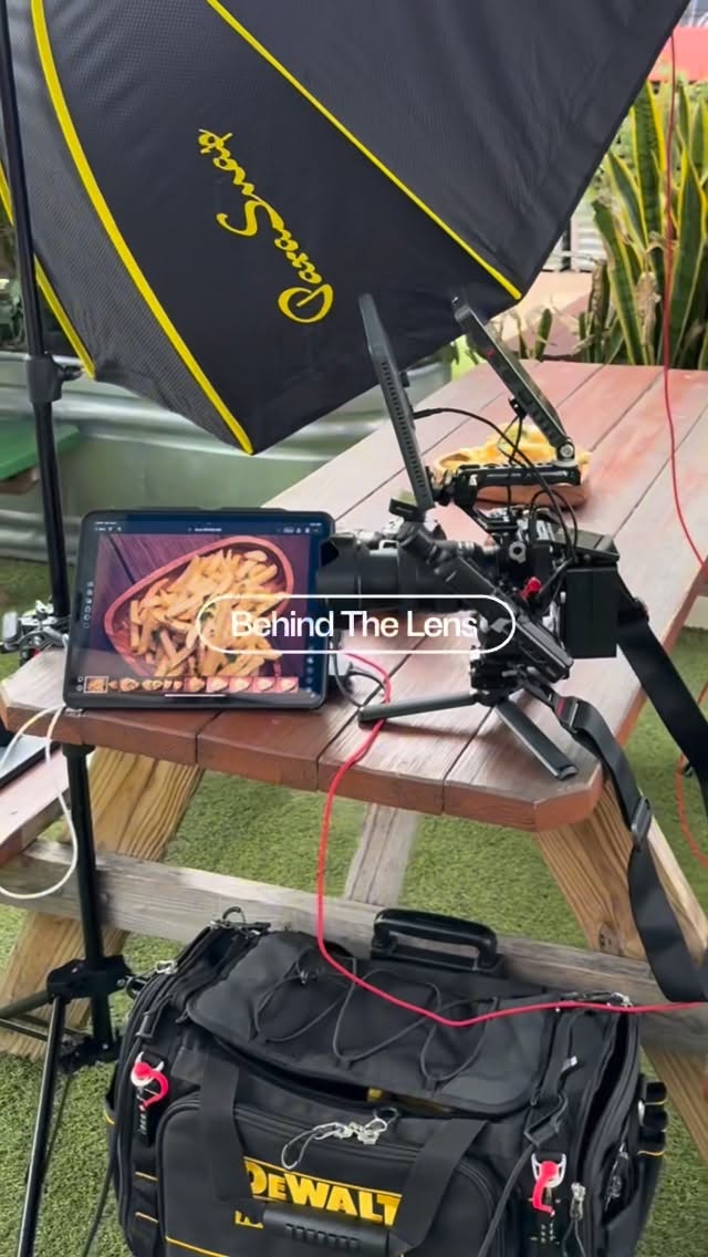 The ThatsKrispy camera rig on set