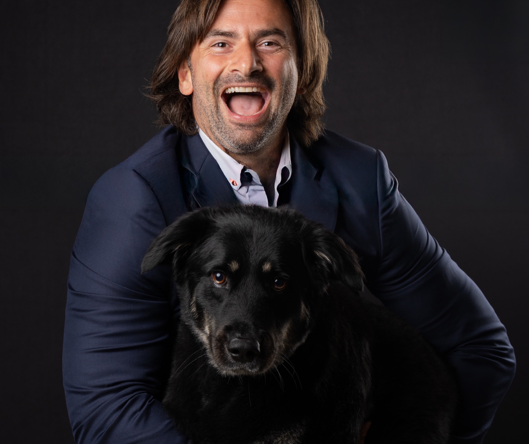 Headshot session with a dog