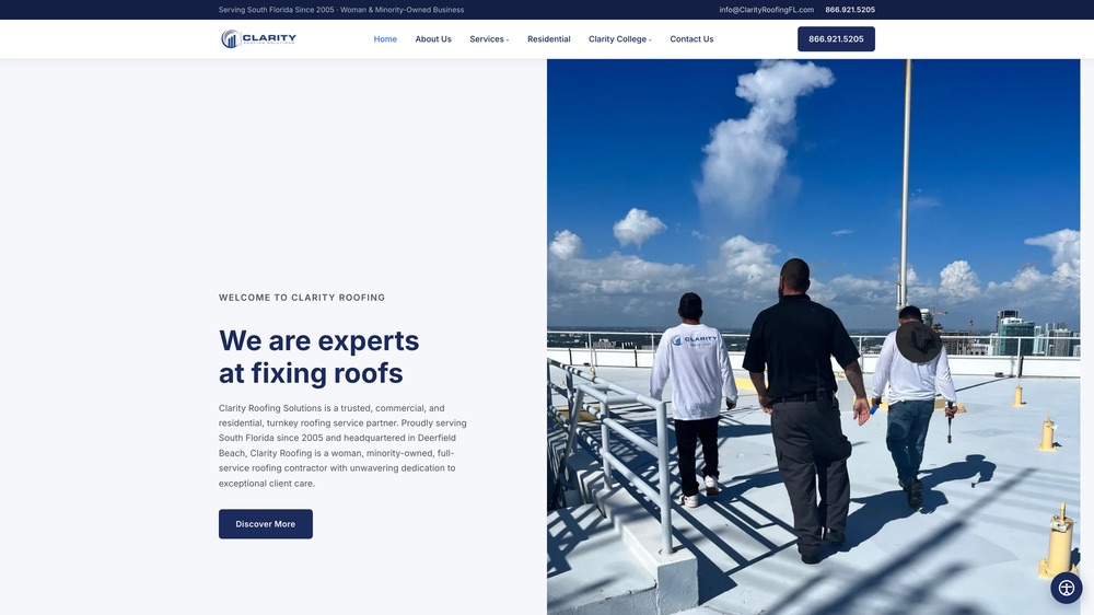 Clarity Roofing website