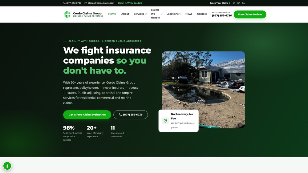 Cordo Claims Group website