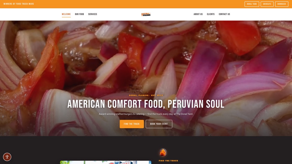 Latin Fixin's website, designed and built by ThatsKrispy