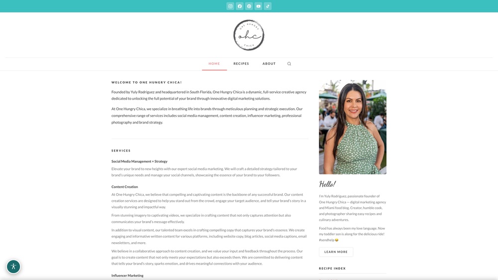 One Hungry Chica website